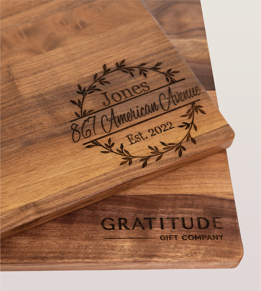 Custom Engraved and Branded Walnut Cutting Boards
